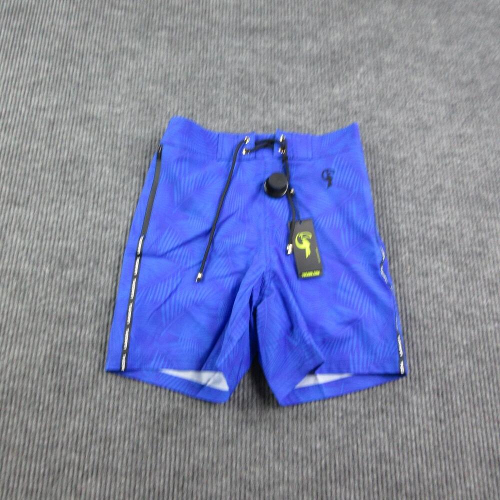 Tucann Swim Shorts Mens S 28W Blue Hyper Fern Trunks Lined Quick Dry Pockets NWT